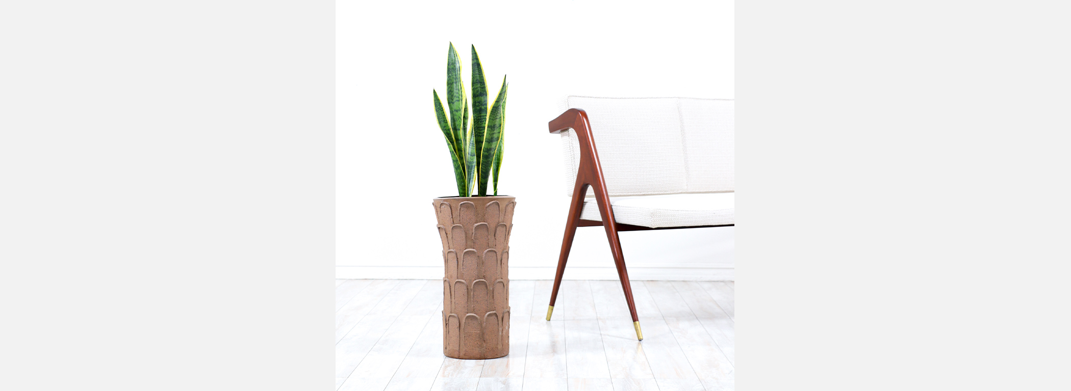 David Cressey "Leaf" Pattern Studio Stoneware Planter for Architectural Pottery Image