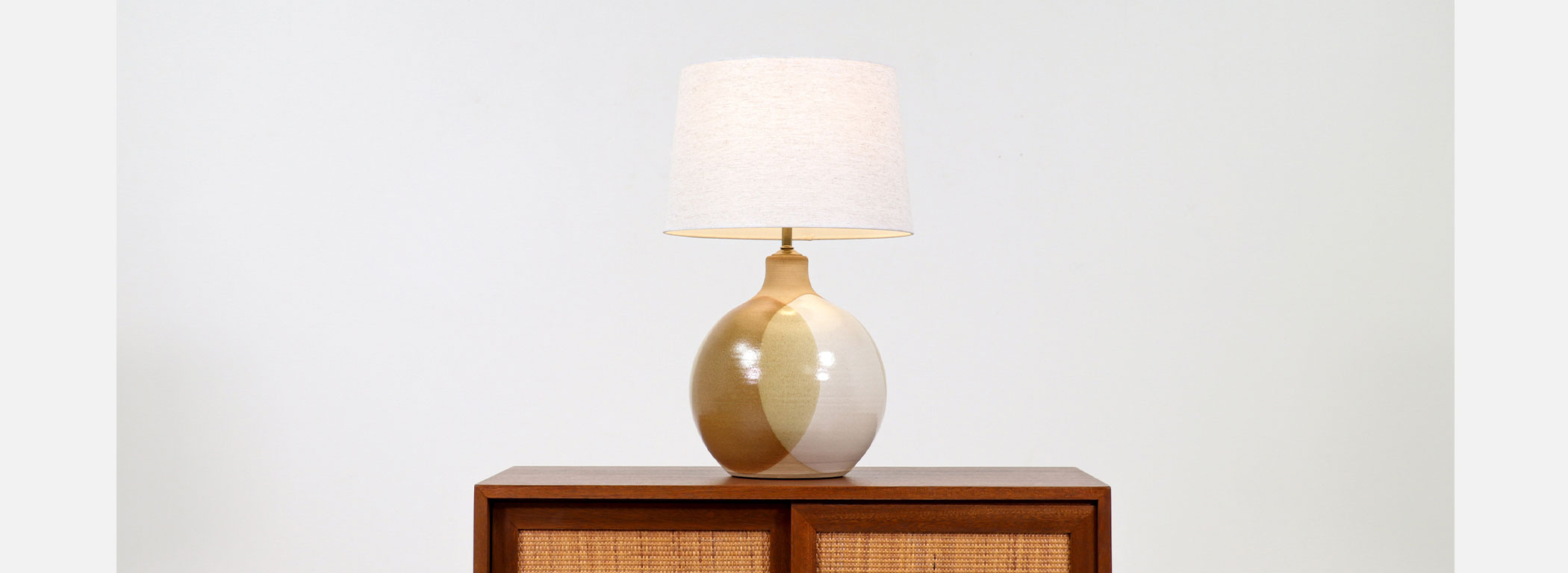 MidCentury Modern Glazed Ceramic Table Lamp Danish Modern L.A.
