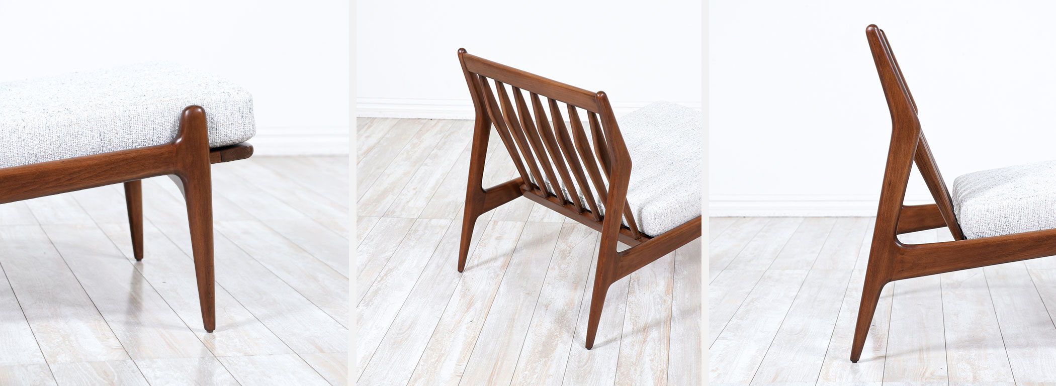 Danish Modern Sculpted Slipper Lounge Chairs by Ib KofodLarsen for