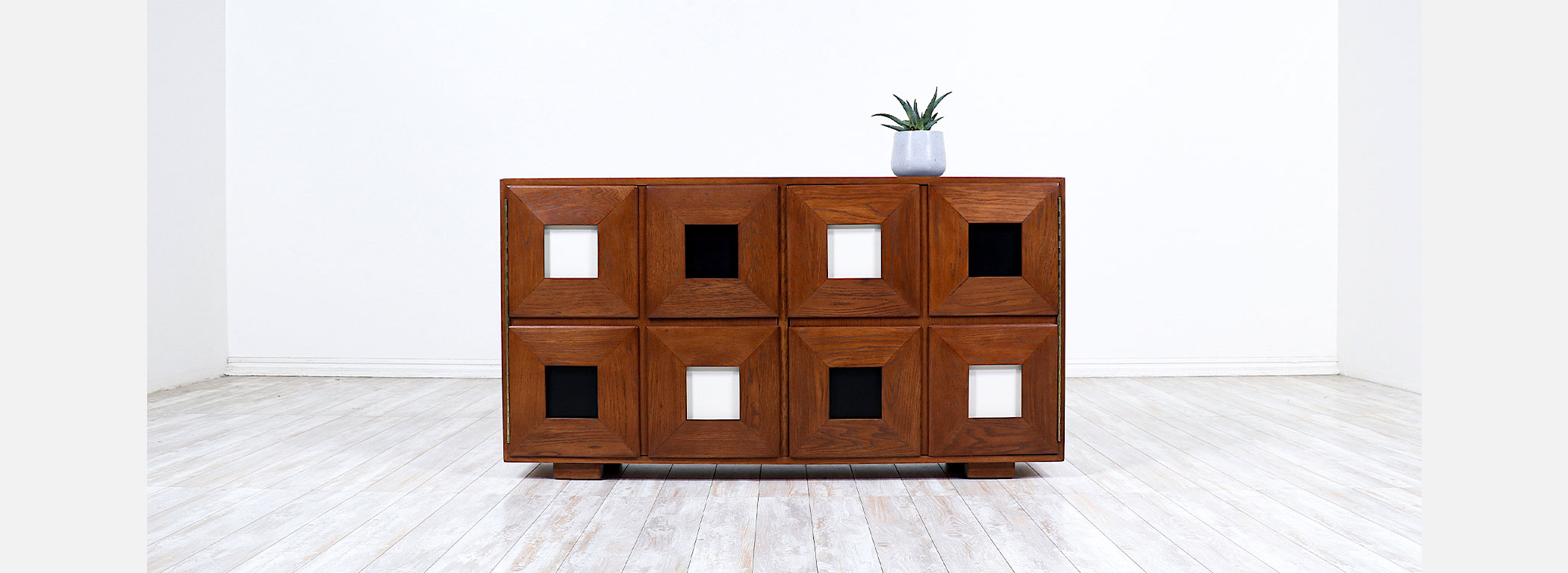 Karpen of California Two-Tone Lacquered & Walnut Credenza Image