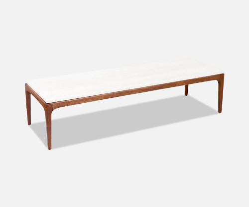 Table à café rustique moderne, travertine, 80 x 40 x 40 cm | Fabriqué
