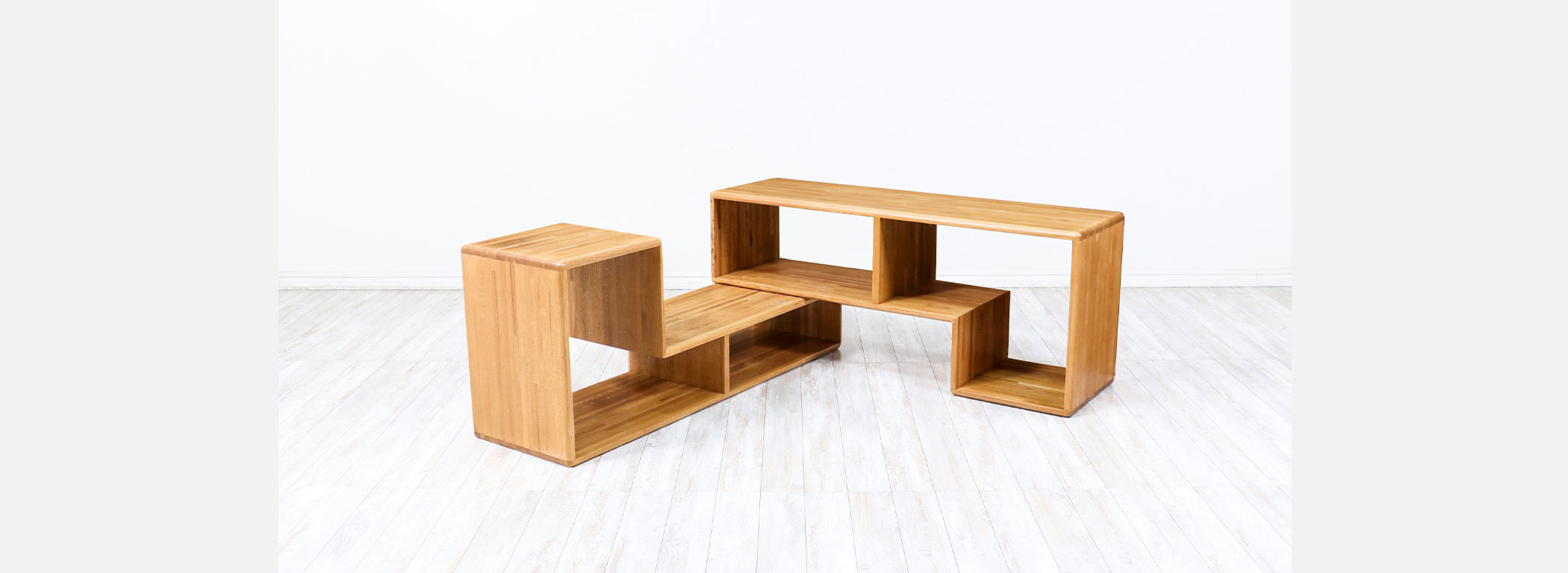 Mid-Century Modern Modular Oak Bookshelves Image
