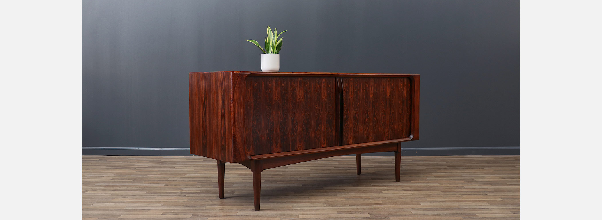 Danish Modern Tambour-Door Rosewood Credenza by Bernhard Pedersen Image