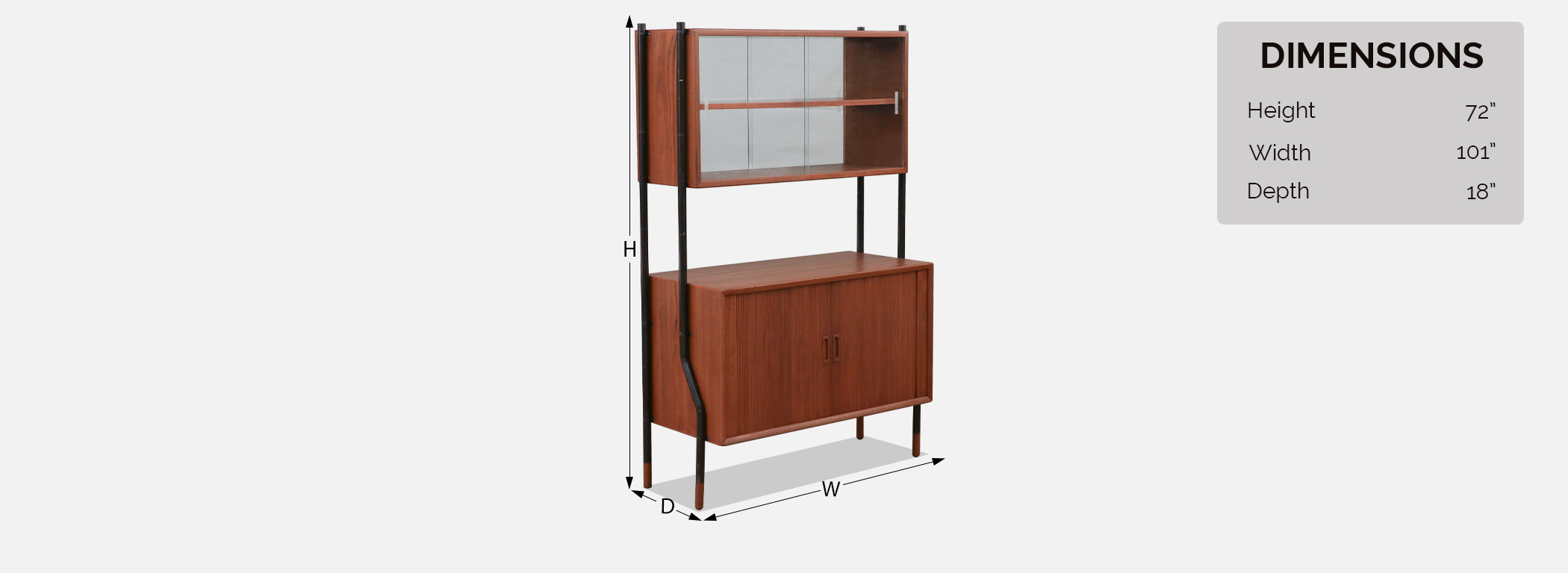 Danish Modern Free-Standing Bookcase by Lyby Mobler | Danish