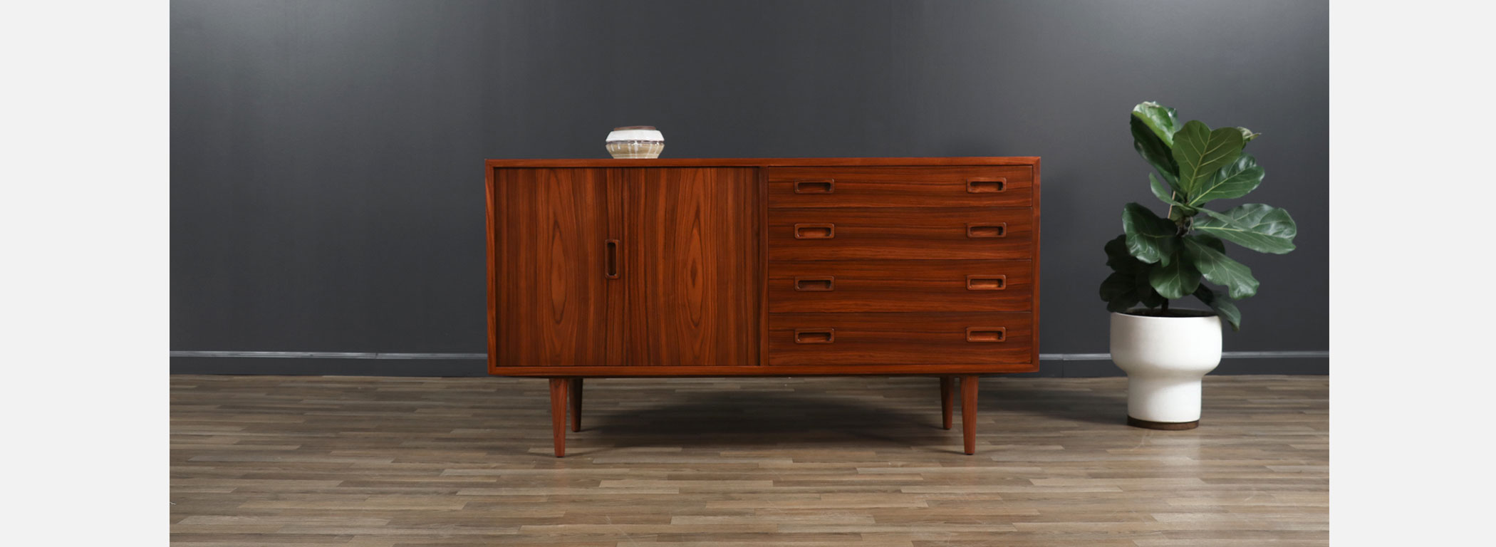 Carlo Jensen Rosewood Credenza with Bi-Folding Door Image