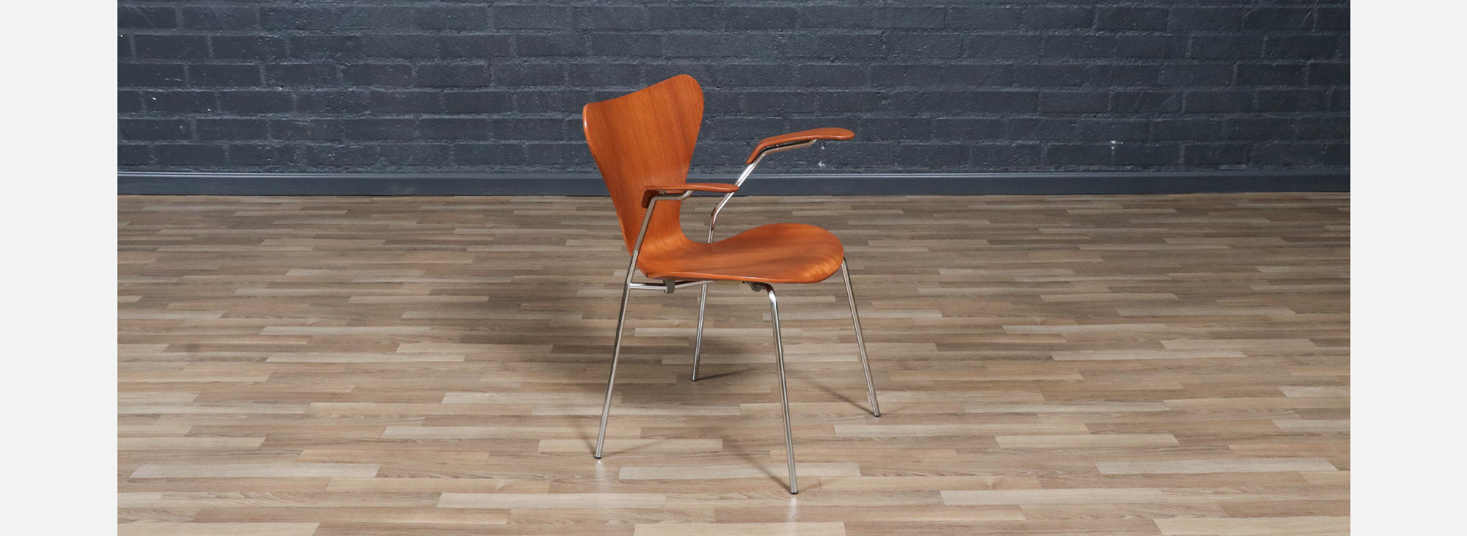 Vintage Arne Jacobsen Series-7 Teak Desk Chair for Fritz