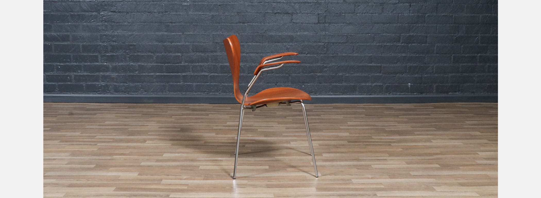 Vintage Arne Jacobsen Series-7 Teak Desk Chair for Fritz