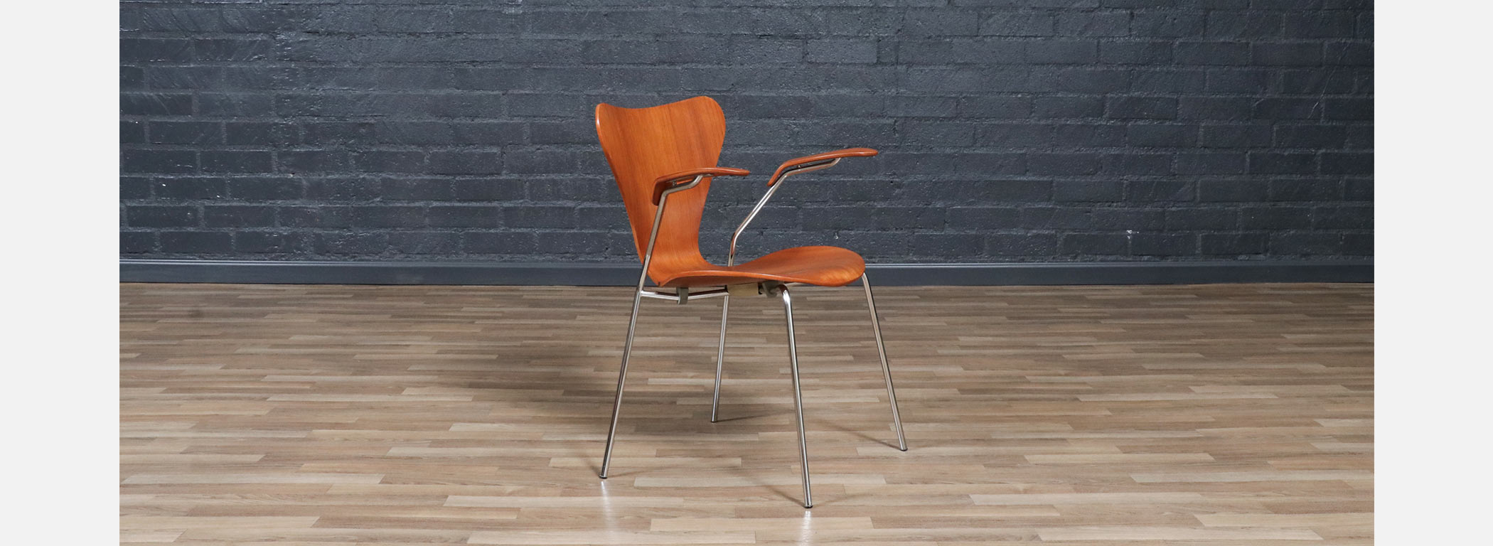 椅子 Arne Jacobsen 3170 Teak FRITZ HANSEN Vintage Arne Jacobsen Series-7 Teak Desk Chair for Fritz