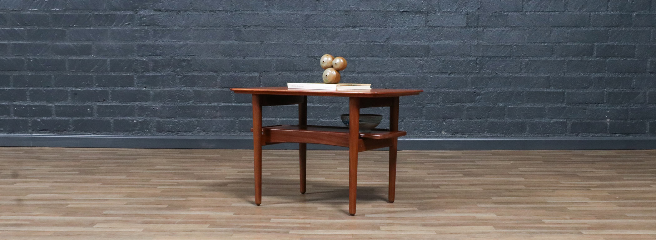 H.W. Klein Teak Side Table w/ Pull Out Tray for Bramin | Danish