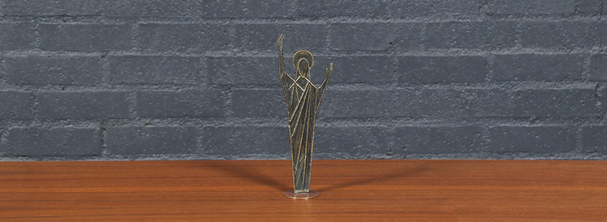 Mid-Century Austrian Modernist Bronze Christ Sculpture by Franz Hagenauer Image