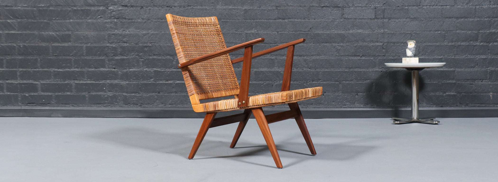 Mid-Century Dutch Modern Cane & Teak Lounge Chair Image