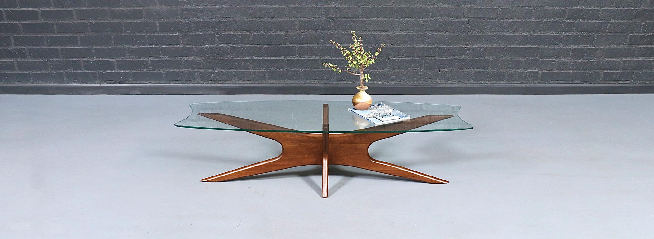 Adrian Pearsall 893-TGO Coffee Table w/ Stingray Glass Top