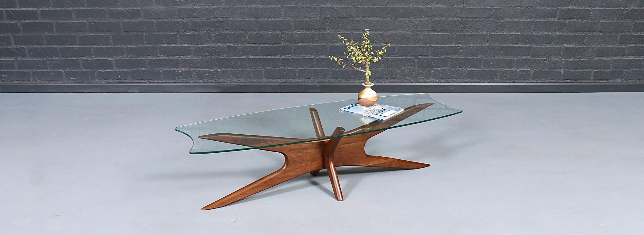 Adrian Pearsall 893-TGO Coffee Table w/ Stingray Glass Top