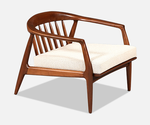 Milo Baughman Sculpted Walnut Lounge Chair for Thayer Coggin