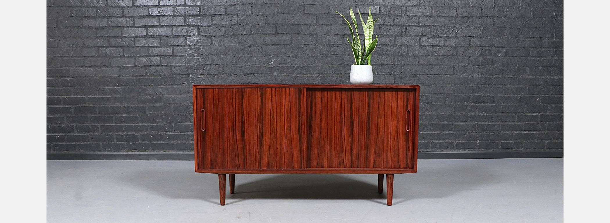 Carlo Jensen Rosewood Credenza w/ Sliding Doors for Hundevad & Co. Image