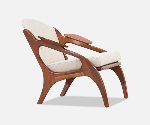 Adrian Pearsall Model 2249-C Walnut Lounge Chair for Craft