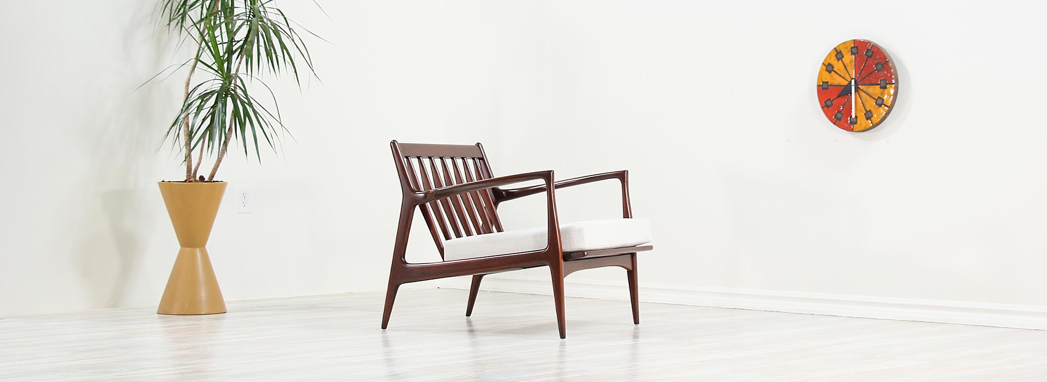 Ib Kofod-Larsen Sculpted Lounge Chairs for Selig | Danish Modern L.A.
