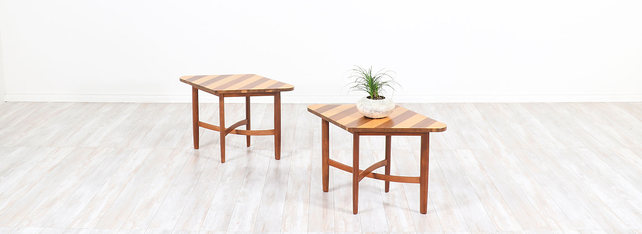 Barney Flagg "Parallel" Multi-Wood Side Tables for Drexel Image