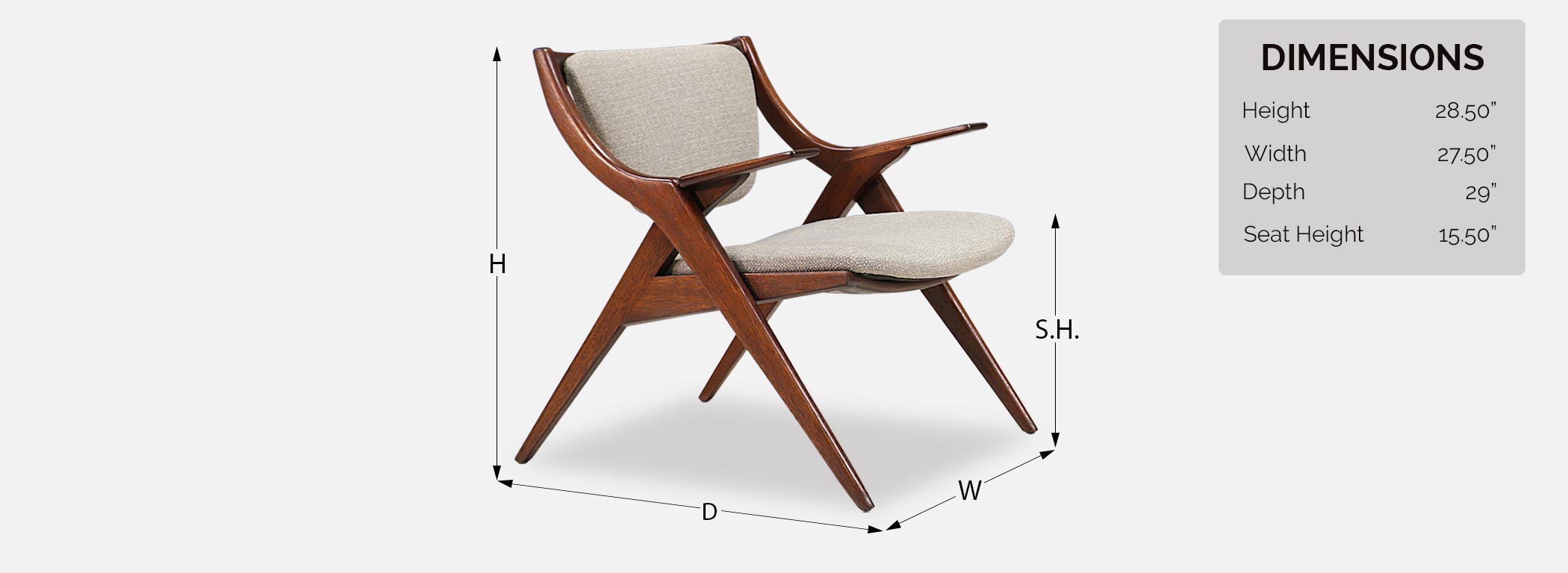 MidCentury Modern “Scissor” Lounge Chairs Danish Modern L.A.