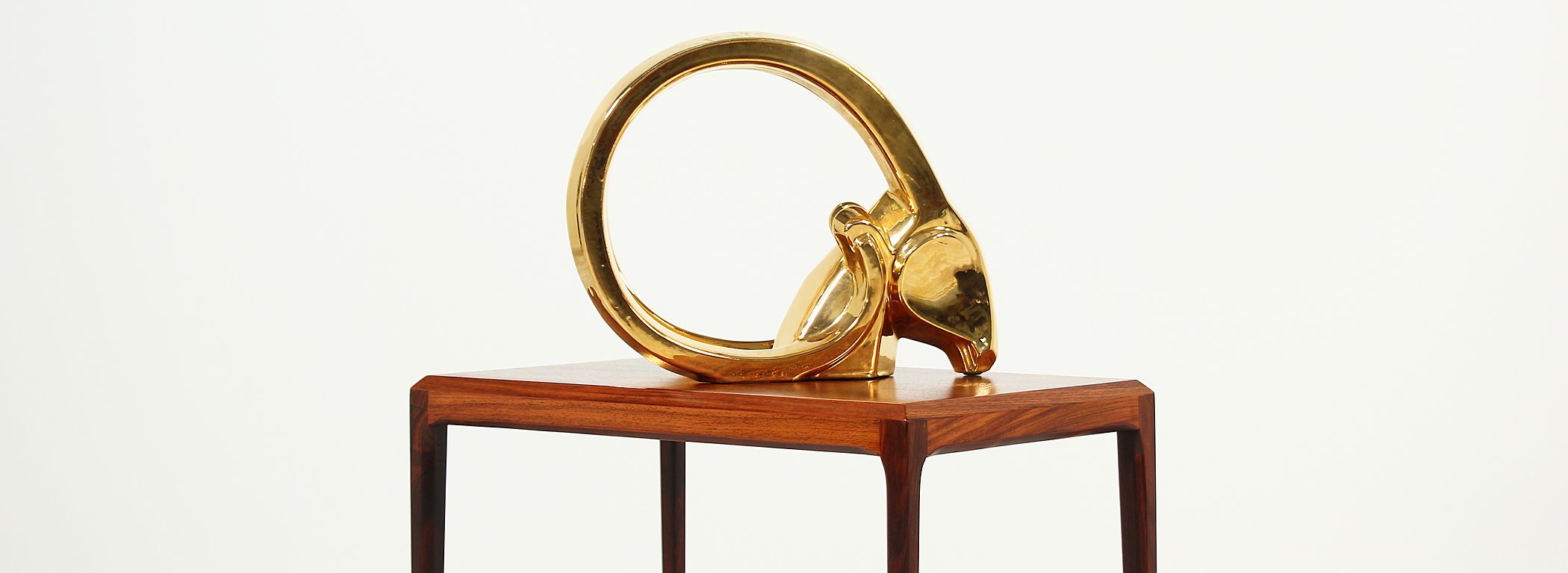 MidCentury Modern Ibex Head Sculpture by Jaru of California Danish