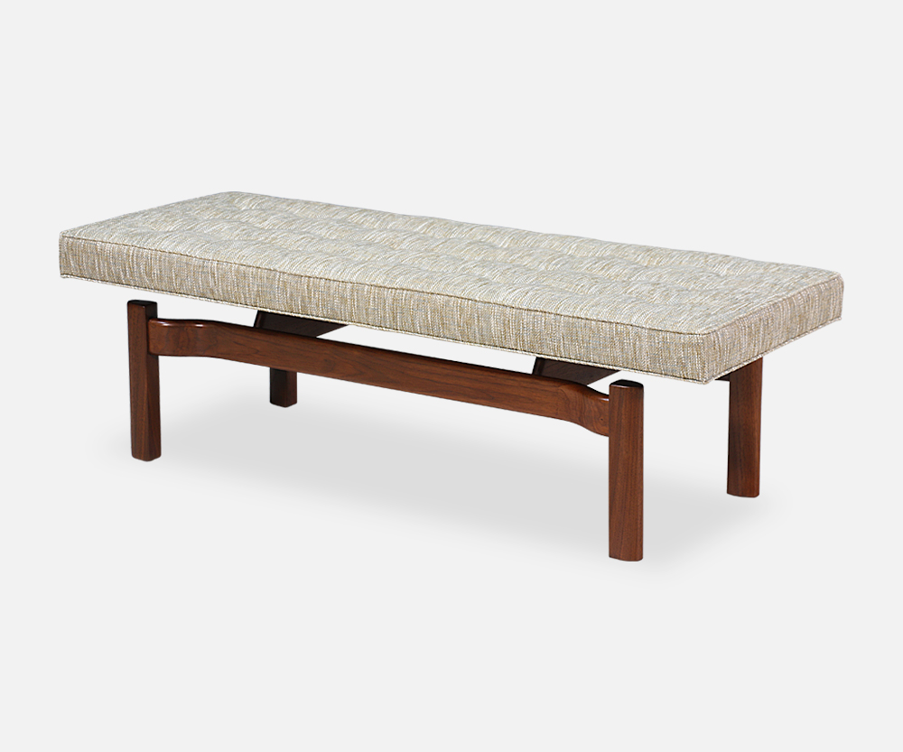 Mid Century Modern Floating Tufted Bench Danish Modern L.A.